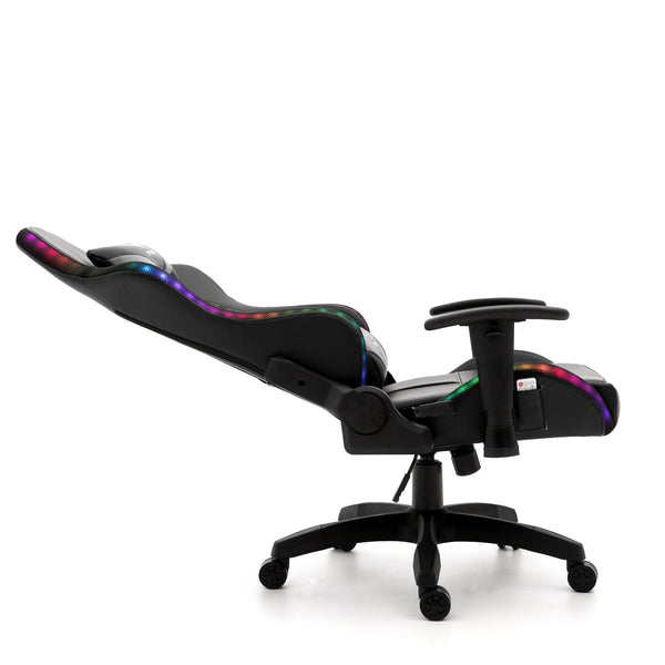 VIRIBUS X1 Office Gaming Chair with 12-Colour LED Lights, Black and Grey
