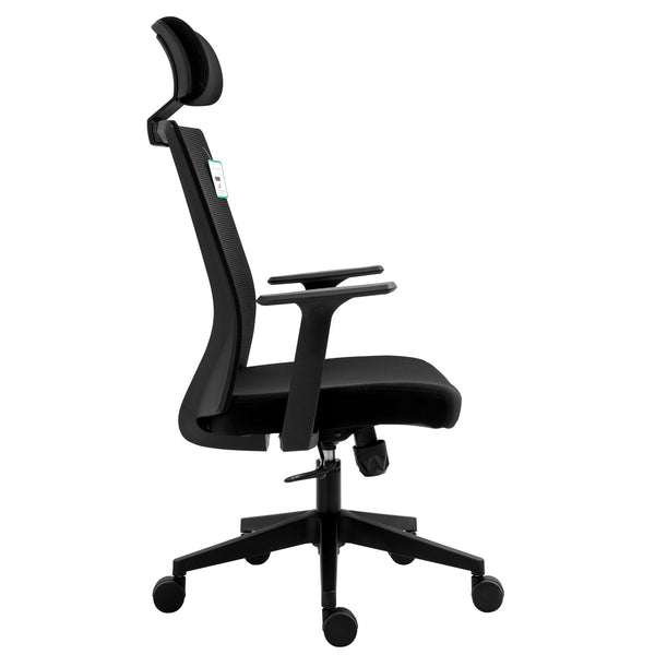 Joni High Back Mesh Office Chair with Headrest in Black