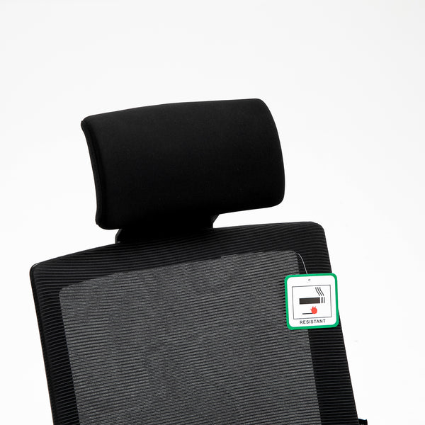 Joni High Back Mesh Office Chair with Headrest in Black