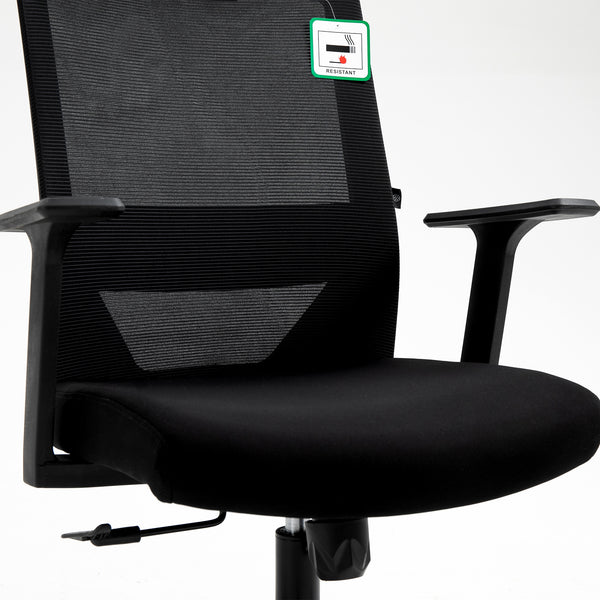 Joni High Back Mesh Office Chair with Headrest in Black