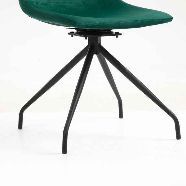 Florian Pair of Velvet Effect Microfibre Dining Chairs in Green