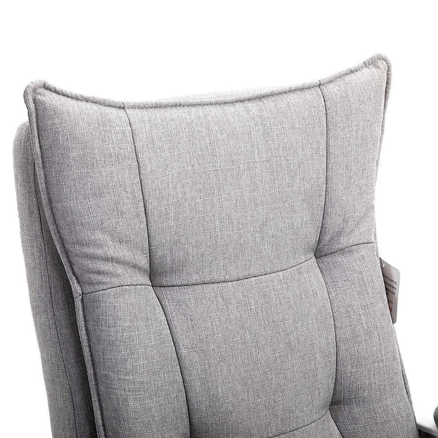 Executive Double Layer Padding Recline Office Desk Chair with Footrest, MR77 Grey Fabric - daals
