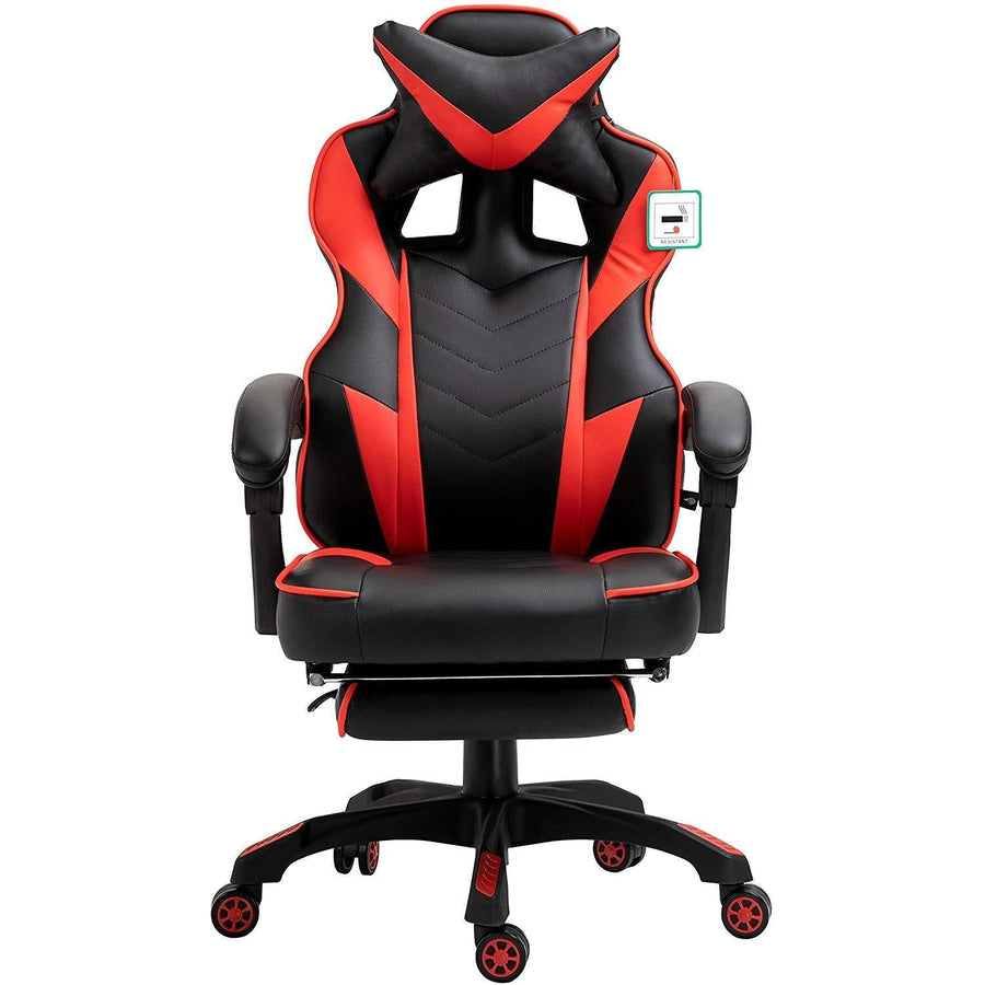 Cherry Tree Furniture High Back Recliner Gaming Chair with Cushion & Retractable Footrest Black & Red