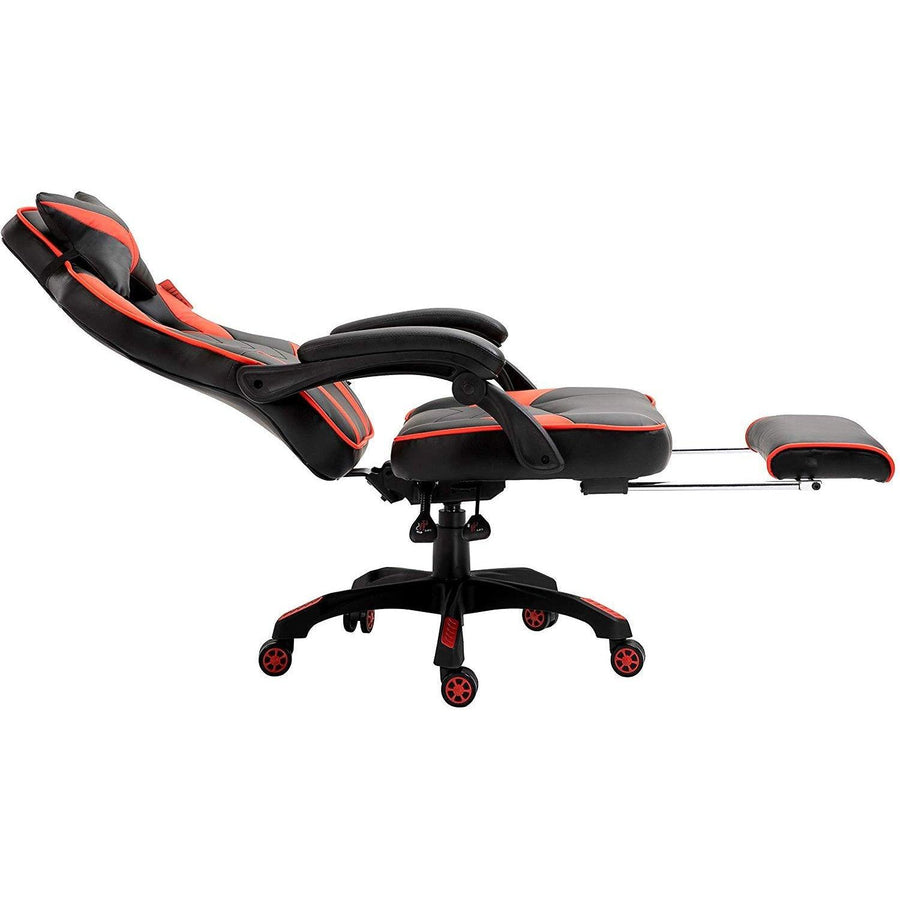 Cherry Tree Furniture High Back Recliner Gaming Chair with Cushion & Retractable Footrest Black & Red