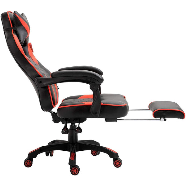 Cherry Tree Furniture High Back Recliner Gaming Chair with Cushion & Retractable Footrest Black & Red - daals