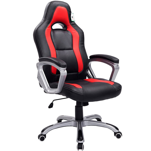 DaAls Gaming Chair Racing Sport Style Swivel Office Chair in Black & Red