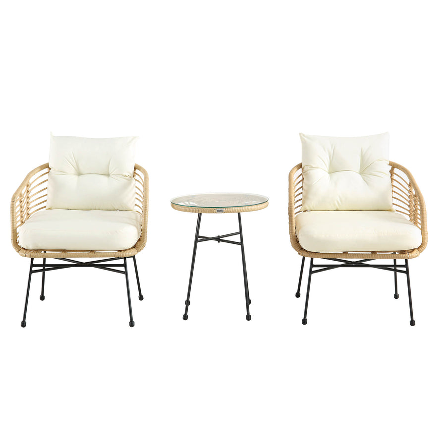 St Loy Natural Rattan Bistro Set with Table