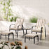 Champneys 2 - Seater Steel and Fabric Outdoor Reclining Bistro Set with Stool, Taupe - daals