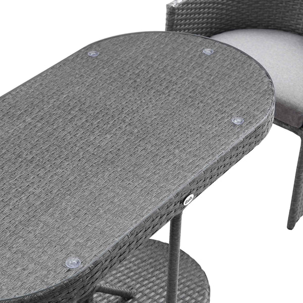 Granchester Rattan Balcony Bistro Set, Grey