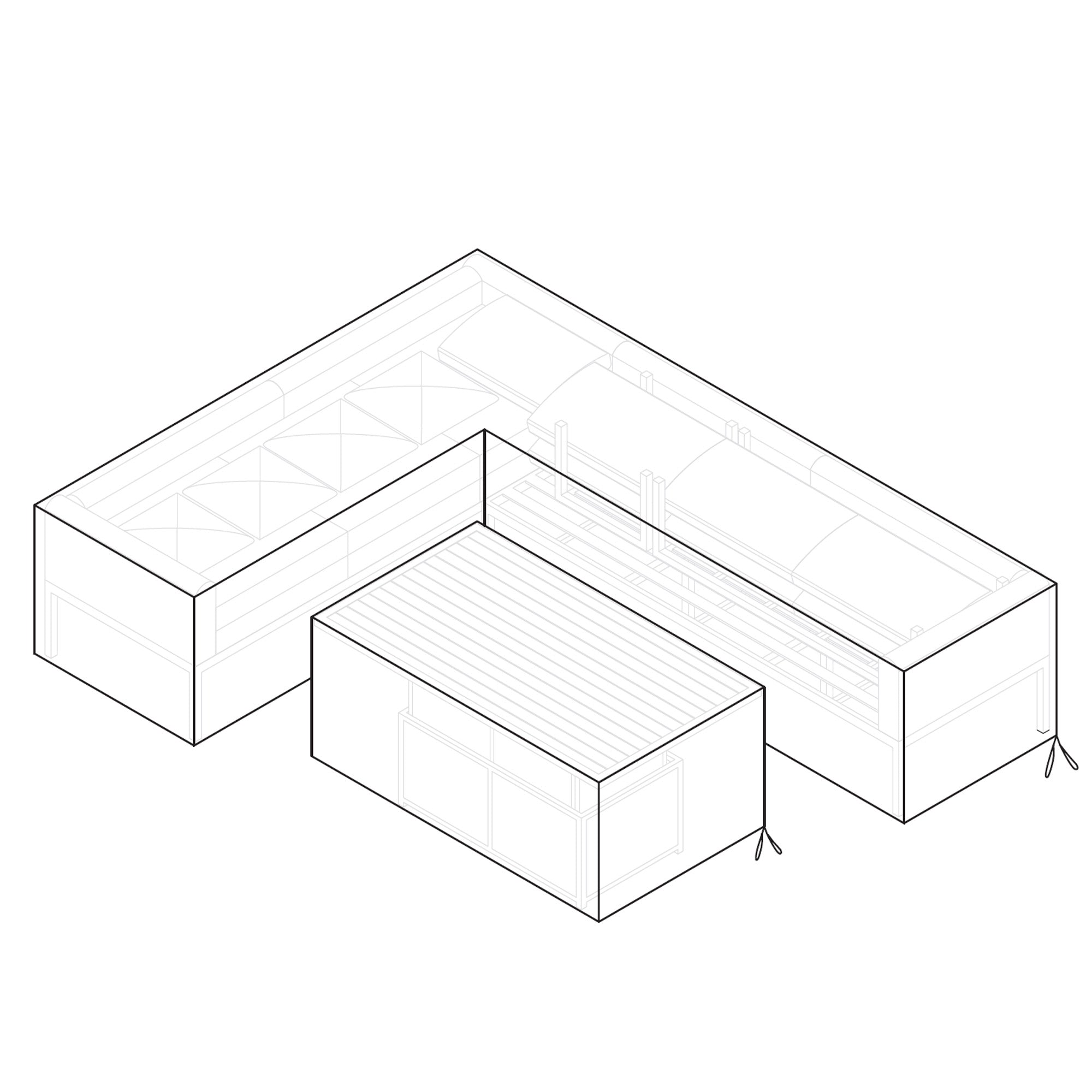 Cover for Calabasas Large Outdoor Fabric and Aluminium Corner Casual D