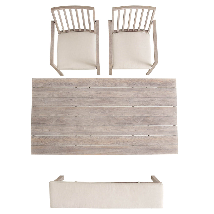 Earlswood Aluminium Washed Wood Effect Dining Set with Bench