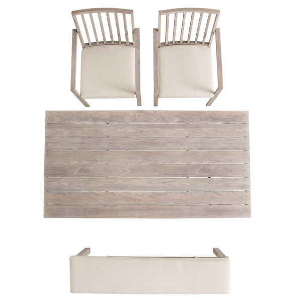 Earlswood Aluminium Washed Wood Effect Dining Set with Bench