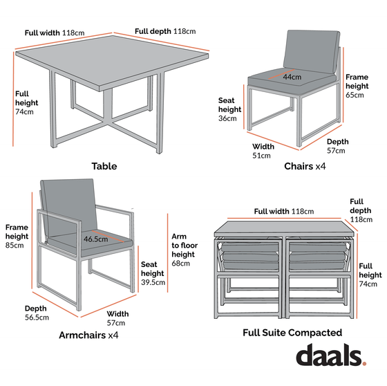 Albany Aluminium 9-Piece Outdoor Cube Dining Set, White