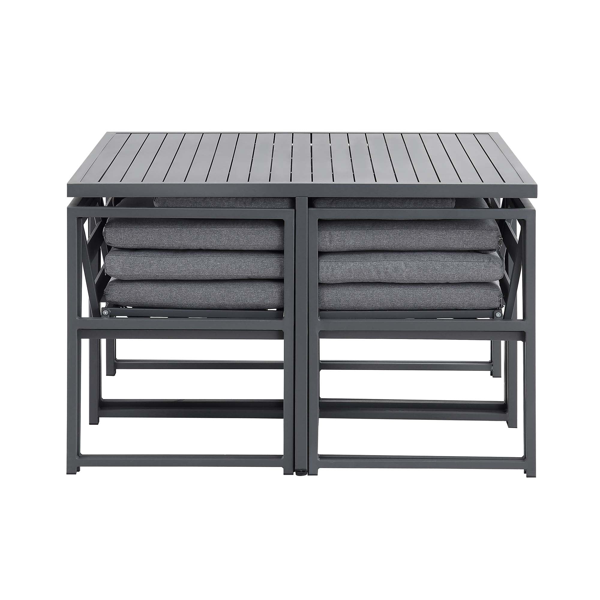 Albany Aluminium 9-Piece Outdoor Cube Dining Set, Grey