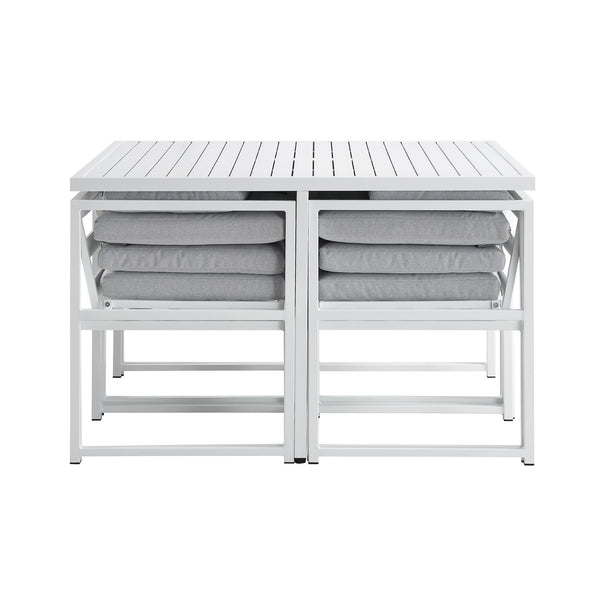 Albany Aluminium 9-Piece Outdoor Cube Dining Set, White