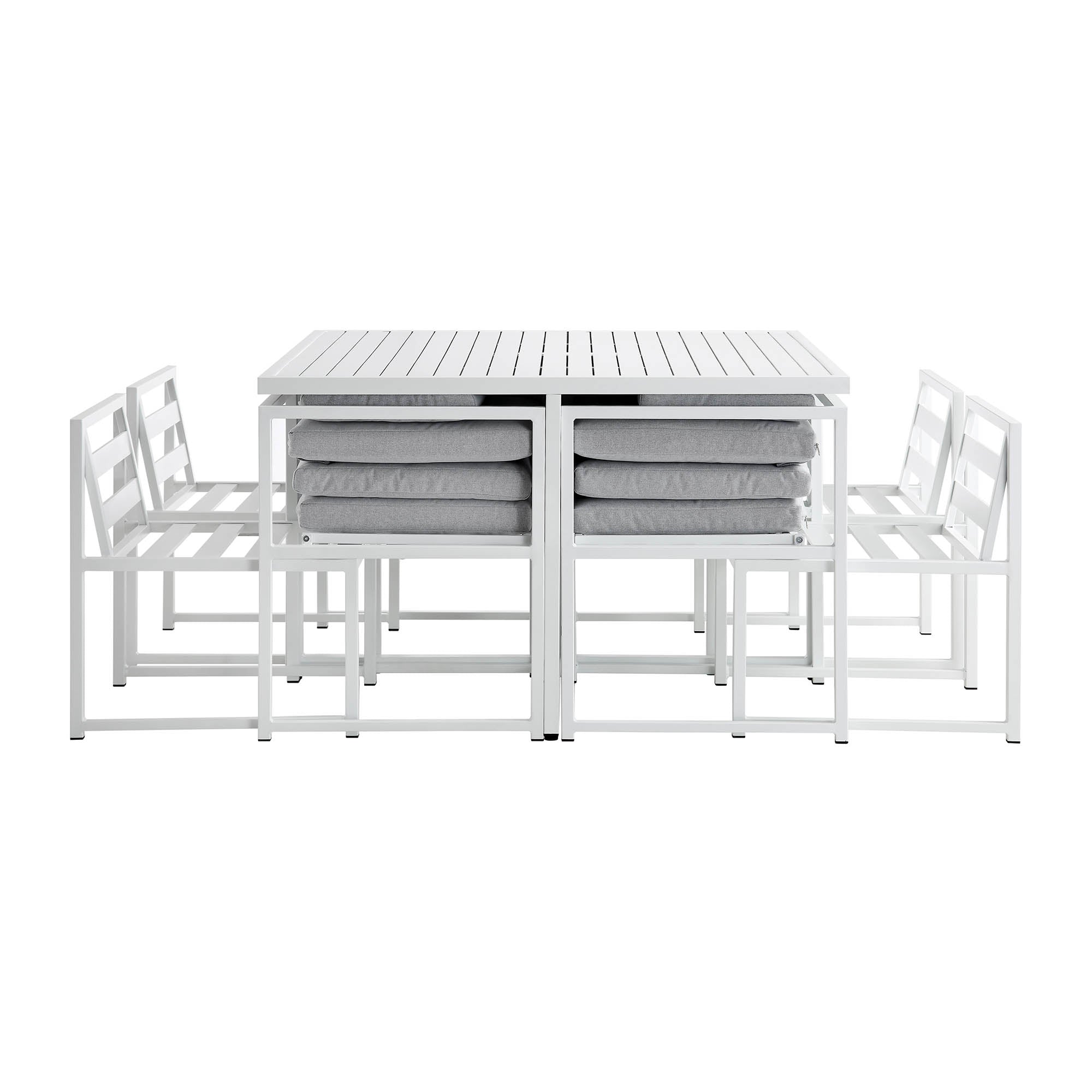 Albany Aluminium 9-Piece Outdoor Cube Dining Set, White