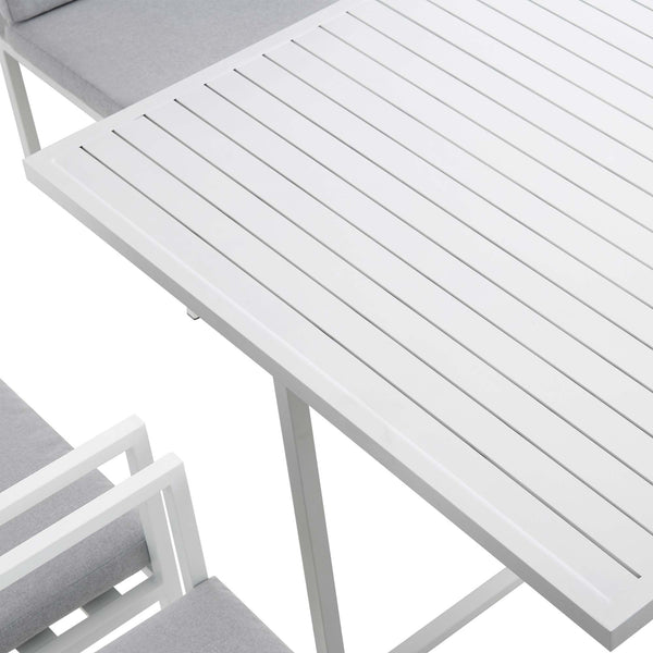 Albany Aluminium 9-Piece Outdoor Cube Dining Set, White