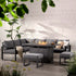 Albany Aluminium Large Corner Casual Dining Set with Firepit Table, Grey - daals