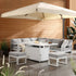 Albany Aluminium Large Corner Casual Dining Set with Firepit Table, White - daals