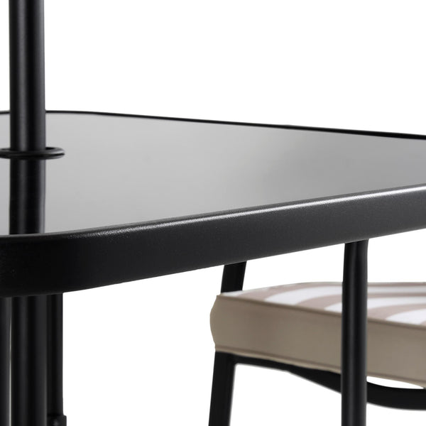 Champneys 4Seater Steel and Fabric Outdoor Patio Dining Set with Para