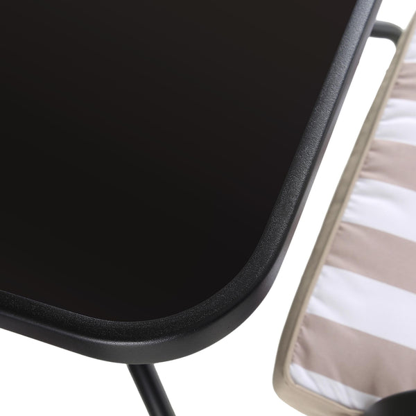 Champneys 4 Seater Steel and Fabric Outdoor Patio Dining Set with Parasol, Taupe