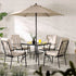 Champneys 4 Seater Steel and Fabric Outdoor Patio Dining Set with Parasol, Taupe - daals