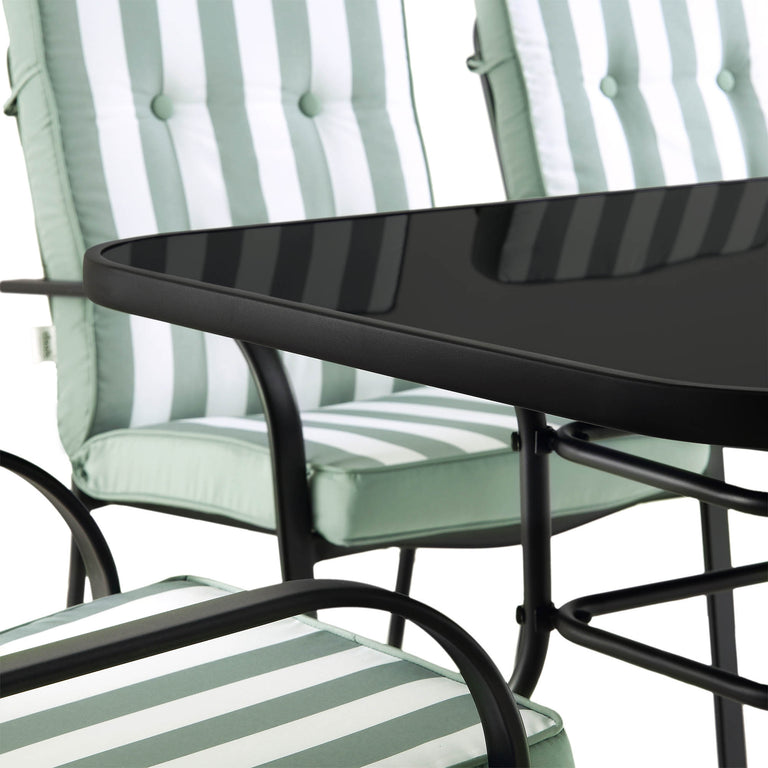 Champneys 6Seater Steel and Fabric Outdoor Patio Dining Set with Cran