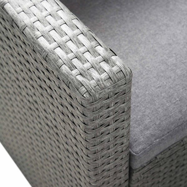 Granchester Rattan Rectangular Corner Dining Sofa Set with Rising Table, Grey