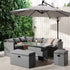 Granchester Rattan Rectangular Corner Dining Sofa Set with Rising Table, Grey - daals