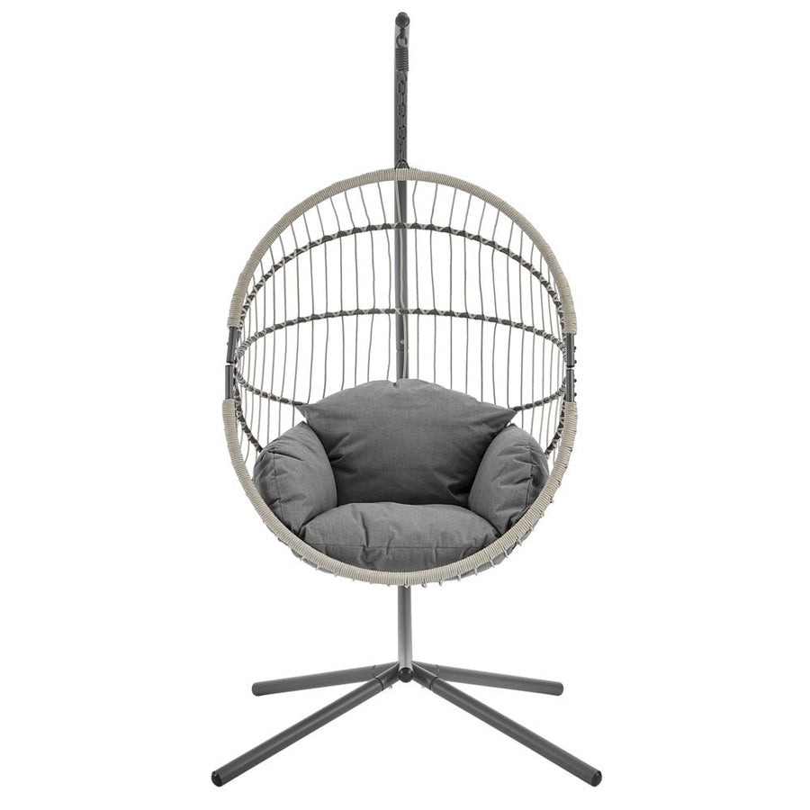 Harrington Rattan + Rope Indoor Outdoor Single Hanging Chair
