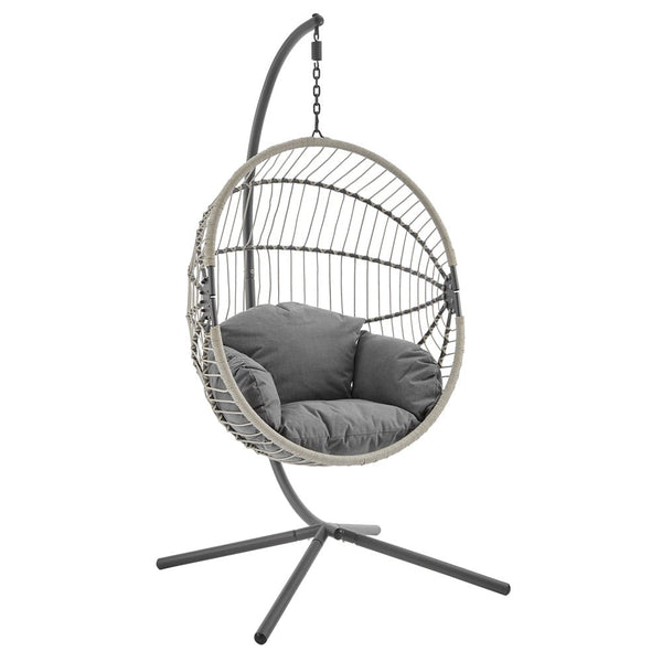 Harrington Rattan + Rope Indoor Outdoor Single Hanging Chair