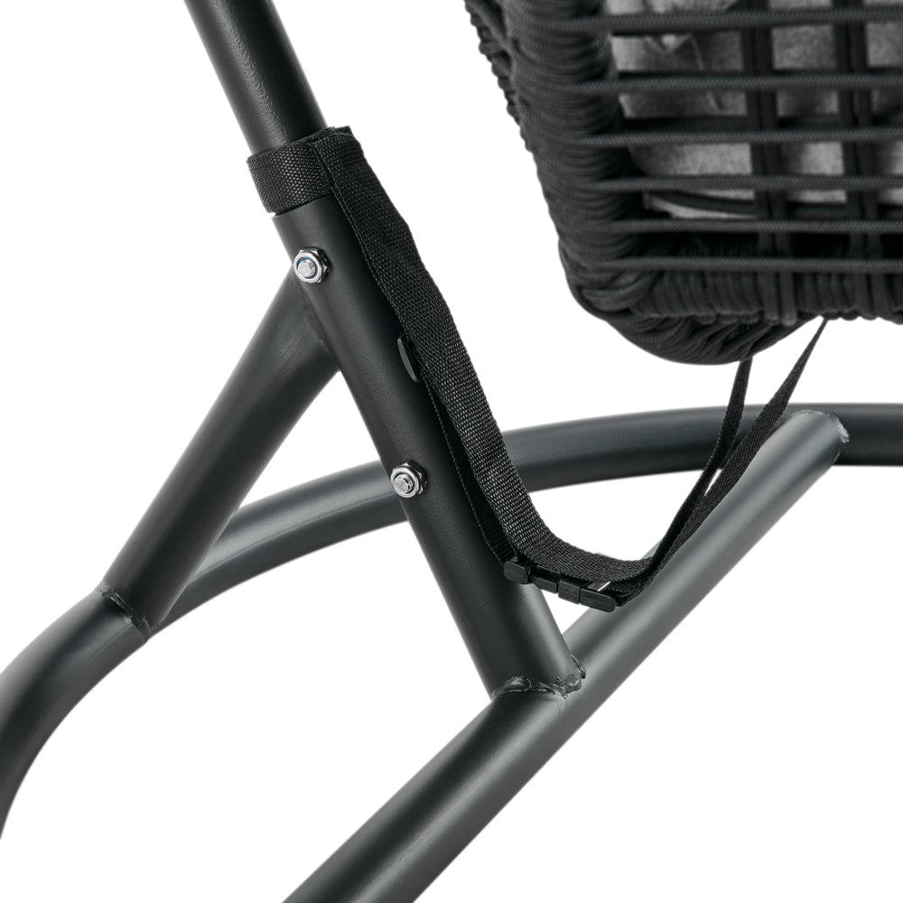 Lydia Geometric Rattan & Rope Mix Indoor Outdoor Hanging Chair