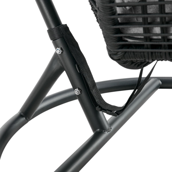 Lydia Geometric Rattan & Rope Mix Indoor Outdoor Hanging Chair