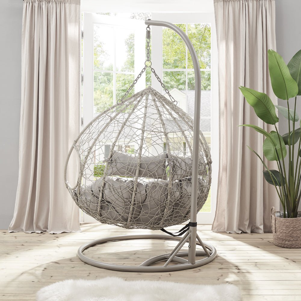 Deneb Light Grey Indoor Outdoor Double Hanging Chair | daals