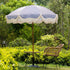 Gabriel Blue and White Striped Fringed Parasol with Tilt - daals