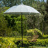 Hacienda 2.4M Light Grey Beaded Carousel Garden Parasol with Fringe Tassels and Aluminium Tilt - daals