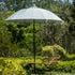Hacienda 2.4M Light Grey Beaded Carousel Garden Parasol with Fringe Tassels and Aluminium Tilt