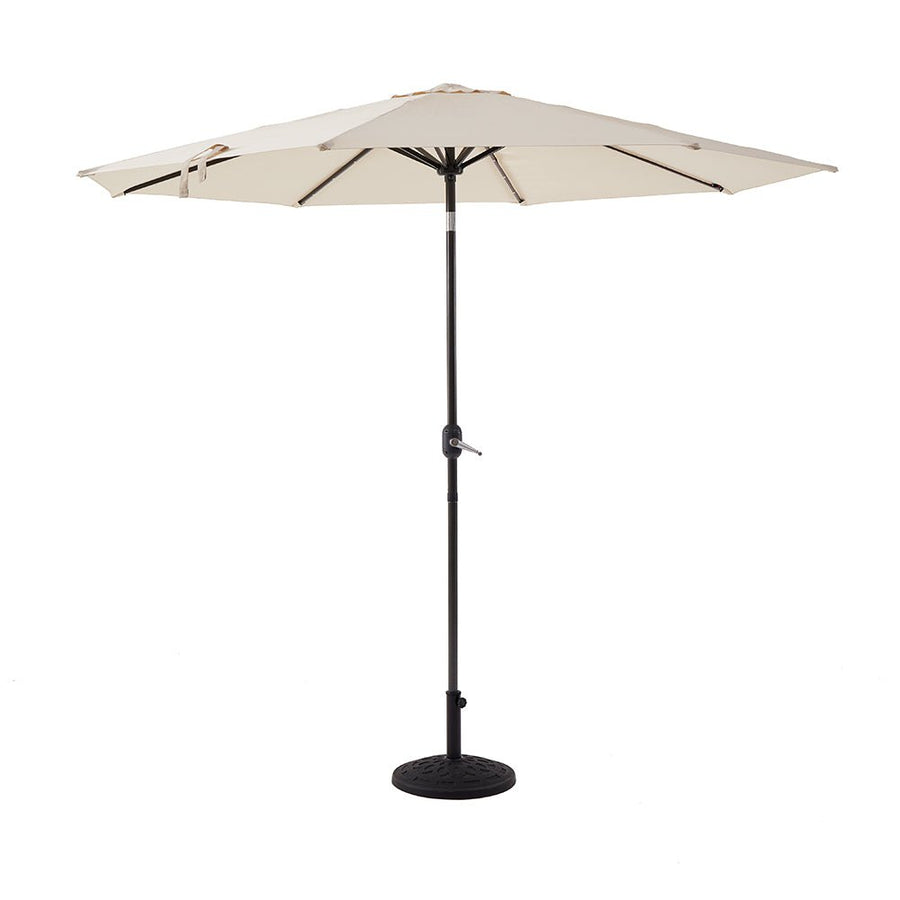 3M LED Light Aluminium Frame Garden Parasol with Tilt Crank, Beige