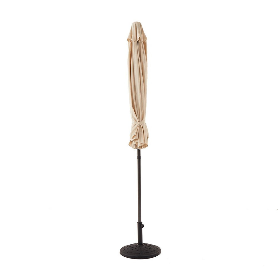 3M LED Light Aluminium Frame Garden Parasol with Tilt Crank, Beige