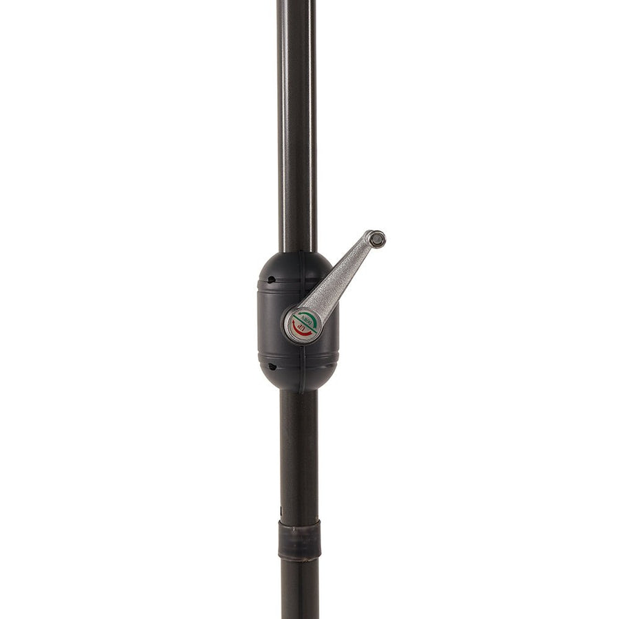 3M LED Light Aluminium Frame Garden Parasol with Tilt Crank, Grey