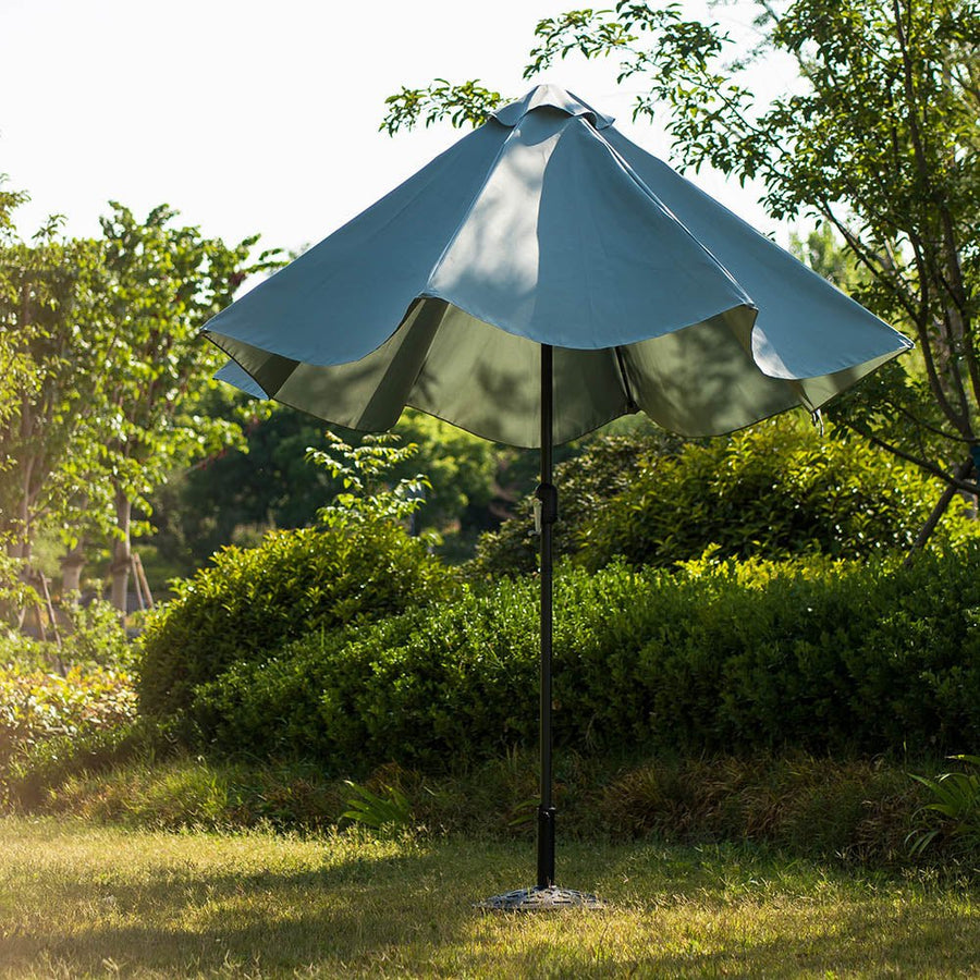 3M LED Light Aluminium Frame Garden Parasol with Tilt Crank, Grey