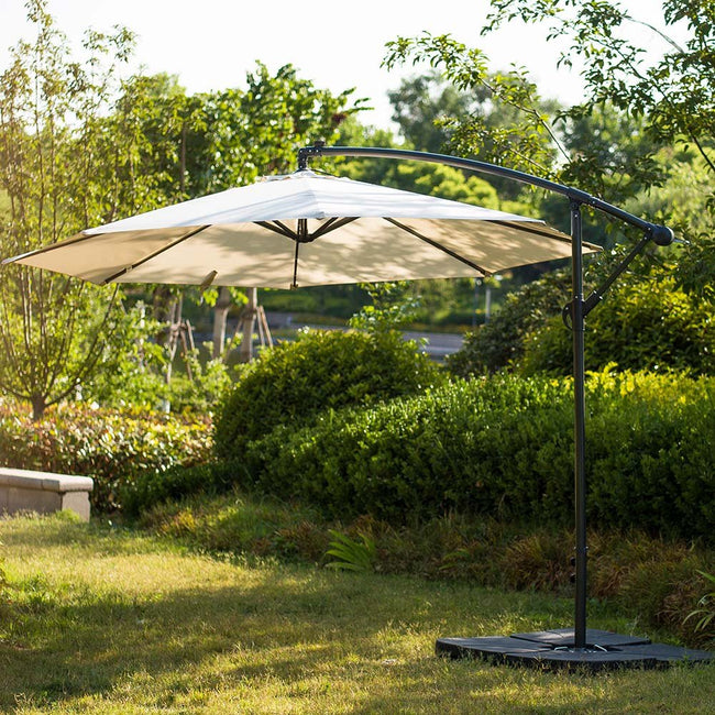 Shade Best Garden Parasol 2019 3M LED Light Cantilever Garden