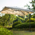 300cm Large Square 360° Aluminium Roma Cantilever Garden Hanging Parasol, Beige - daals