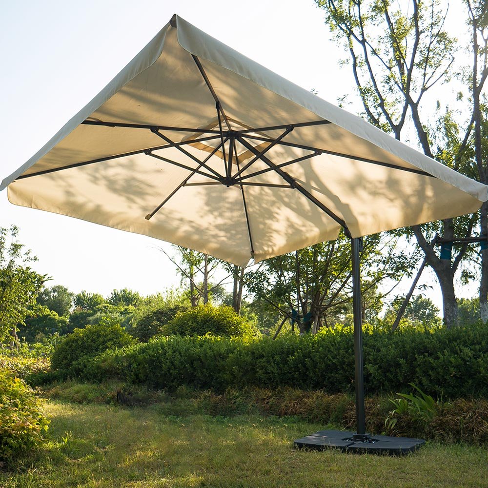 Angel Living Parasol 270 cm Garden Fence Market Screen Patio Parasol Taupe Round Aluminium Steel and Polyester Sunshade UV50 (Beige Angel Living Parasol 270 cm Garden Fence Market Screen Patio Parasol Taupe Round Aluminium Steel and Polyester Sunshade UV50 (Beige