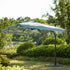 300cm Large Square 360° Aluminium Roma Cantilever Garden Hanging Parasol, Grey - daals