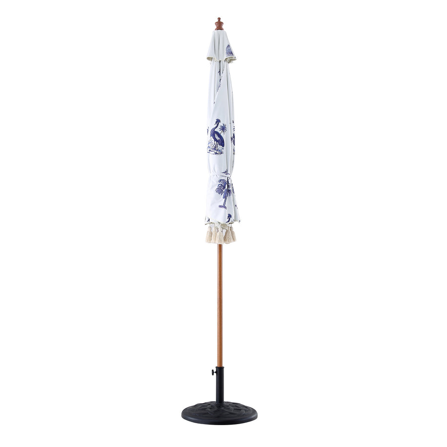 Tropical Pattern 2.6M Octagonal Tassel Parasol with Aluminium Tilt