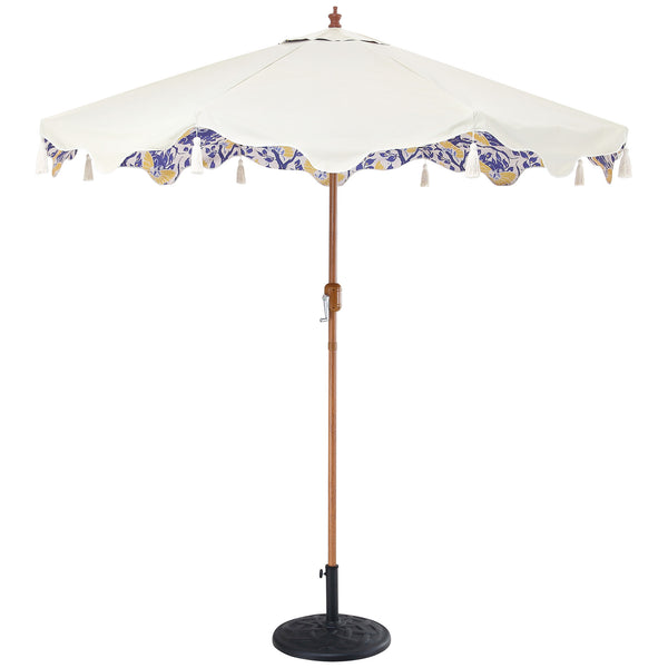 Butterfly & Flower 2.6M Octagonal Tassel Parasol with Aluminium Tilt