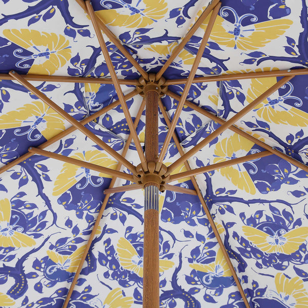 Butterfly & Flower 2.6M Octagonal Tassel Parasol with Aluminium Tilt