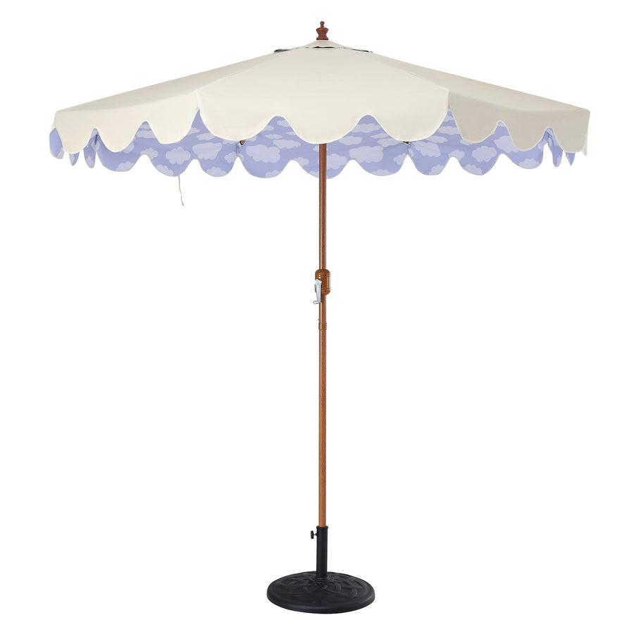 Cloud Pattern 2.6M Octagonal Tassel Parasol with Aluminium Tilt