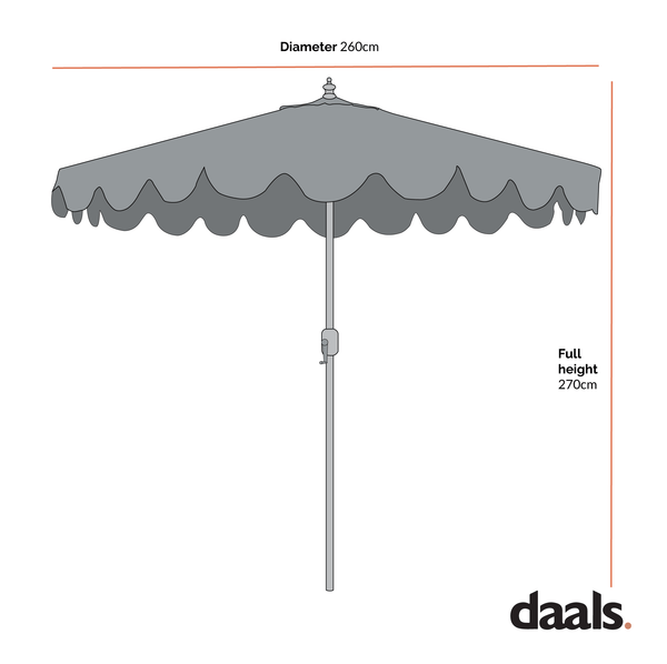 Lemon Branch 2.6M Octagonal Parasol with Aluminium Tilt